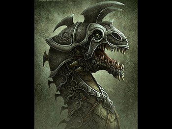 Battle Dragon, art, , , monster, halloween, digital, fantasy, horror HD wallpaper