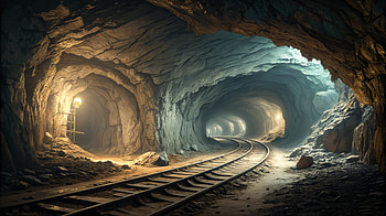 Exploring the Depths: A Stunning Underground, underground, mining, tunnel, railroad, cave HD wallpaper
