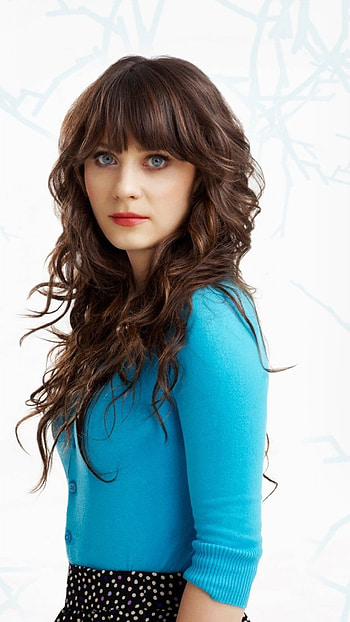 Zooey Deschanel, , Red lipstick, Blue eyes HD phone wallpaper