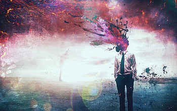 Exploded Mind Mask Guy , mask, graphy, artwork HD wallpaper