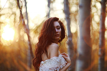 Red Head, women, head, model, Red HD wallpaper