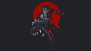 Black Panther Wakanda King, black-panther, superheroes, artwork, artist, minimalism HD wallpaper