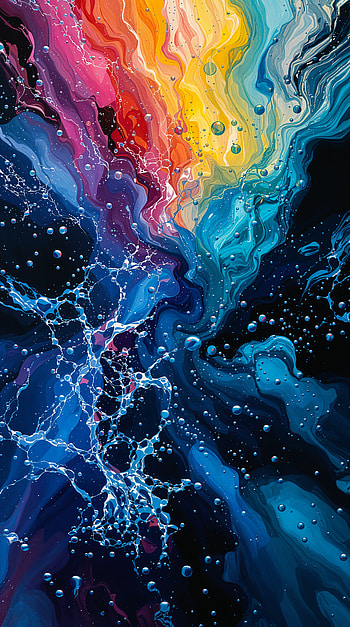 Vibrant Waves: A Stunning Design, Liquid, Abstract, colorful, Fluid, texture HD phone wallpaper