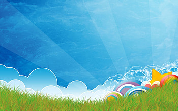 Grass, Sky, Clouds, Summer, Vector, Light, Light Coloured HD wallpaper