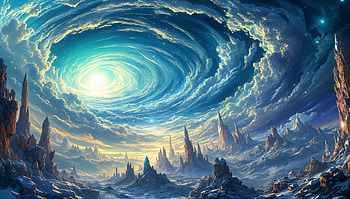 Exoplanet Vortex, exoplanet, fantasy landscape, glowing light HD wallpaper