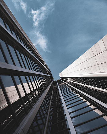 Building, Minimalism, Facade, Bottom View HD phone wallpaper