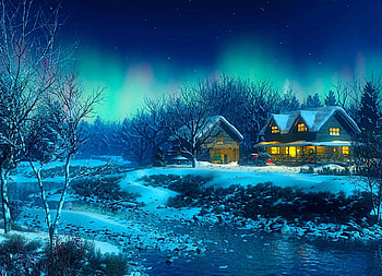 It´s Night, night, winter, house, snow HD wallpaper