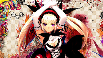 manga girl, girl, dress, blonde, manga HD wallpaper