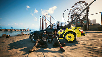 Cyberpunk 2077 - beach, Cyberpunk 2077 HD wallpaper