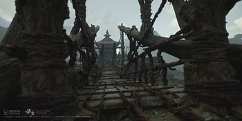 Black Myth: Wukong Bridge Scene, video game, Black Myth: Wukong, bridge HD wallpaper