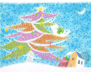 Who postcard? Utsumi Tomoko, utsumi tomoko, art, drawing, christmas HD wallpaper