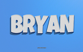 Bryan, blue lines background, with names, Bryan name, male names, Bryan greeting card, line art, with Bryan name HD wallpaper