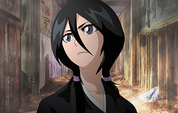 On the streets of Rukongai, bleach, kuchiki rukia, rukia kuchiki, anime, black hair, rukia HD wallpaper