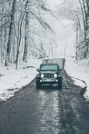Snow, Cars, Road, Car, Suv, Jeep, Jeep Wrangler HD phone wallpaper
