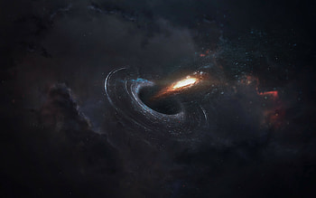 Black hole, space, fantasy, clouds, art HD wallpaper