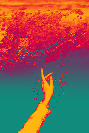 Water, Art, Bubbles, Hand, Spray, Glow, Touching, Touch HD phone wallpaper