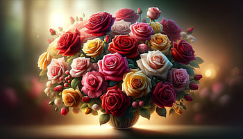 Vibrant Rose Bouquet, flower, rose, rose bouquet, bouquet, floral arrangement HD wallpaper