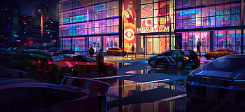Tenet of The Spark: Mall, video game, cityscape, night, neon lights HD wallpaper