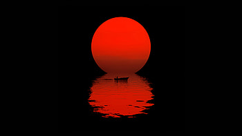 Boat Dark Sunset , boat, sunset, artist, artwork, digital-art, dark, black HD wallpaper