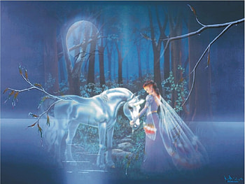 Licorne elfe, licorne dans la nuit, licorne elf HD wallpaper