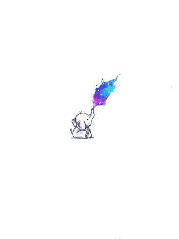 Little elephant, art, painting HD phone wallpaper