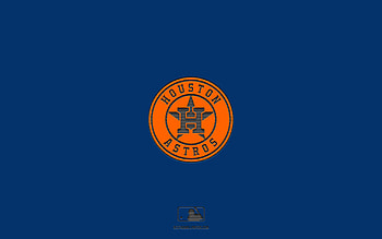 Houston Astros, blue background, American baseball team, Houston Astros emblem, MLB, Texas, USA, baseball, Houston Astros logo HD wallpaper