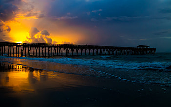 Pier, pier, nature HD wallpaper