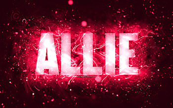 Happy Birtay Allie, , pink neon lights, Allie name, creative, Allie Happy Birtay, Allie Birtay, popular american female names, with Allie name, Allie HD wallpaper