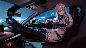 Anime Girl Sitting On Side Car Seat With Making Stories, anime-girl, artist, artwork, art, digital-art, artstation HD wallpaper