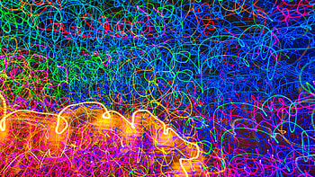Colorful Neon Glow Lines Lights Abstraction Abstract HD wallpaper