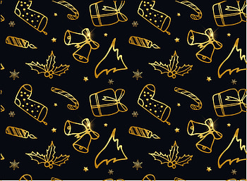 Pattern, golden, black, craciun, christmas, texture, card, new year HD wallpaper