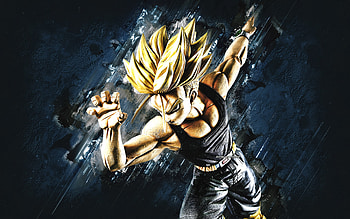 Trunks, Dragon Ball, blue stone background, anime characters, Dragon Ball characters, Torankusu, dbz, Trunks Dragon Ball HD wallpaper