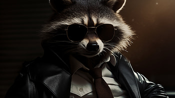 Cool Cop Raccoon – Humorous Animal Background, humor, cop, Animal, praying mantis, raccoon HD wallpaper