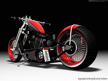King Cobra, bike, custom, black, red HD wallpaper