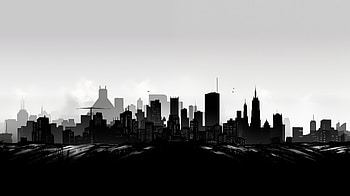 Monochrome Cityscape, cityscape, artistic, city HD wallpaper