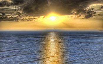 Landscape, Sunset, Sea HD wallpaper