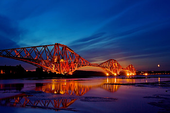 Cities, Rivers, Lights, Design, Construction, Evening, Scotland HD wallpaper