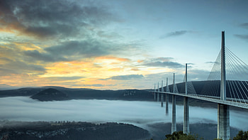 Viaduc-de-Millau, de, Viaduc, Millau, Bridge HD wallpaper