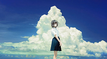 Anime Girl Clouds , anime-girl, anime, artist, artwork, digital-art HD wallpaper