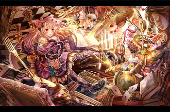Illusion, sweet, toys, cute, girl, beautiful, long hair, crazy, dress, beauty, armor, books, anime, fantasy, pretty, chess, lovely HD wallpaper
