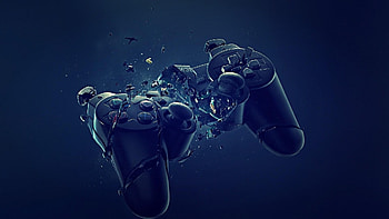 Abstract blue black dark broken PlayStation joysticks controller | | 301242 | UP HD wallpaper