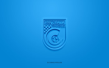 HNK Cibalia, creative 3D logo, blue background, Druga HNL, 3d emblem, Croatian football club, Croatian Second Football League, Vinkovci, Croatia, 3d art, football, HNK Cibalia 3d logo HD wallpaper