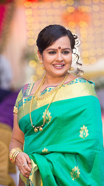Chandrakala mohan, saree lover, kannada serial actress HD phone wallpaper