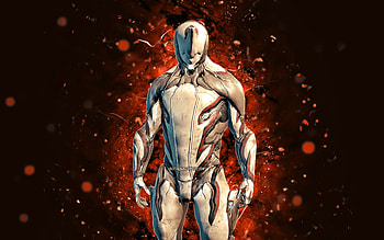Excalibur, , orange neon lights, Warframe, RPG, Warframe characters, Excalibur Build, Warframe Builds, Excalibur Warframe HD wallpaper