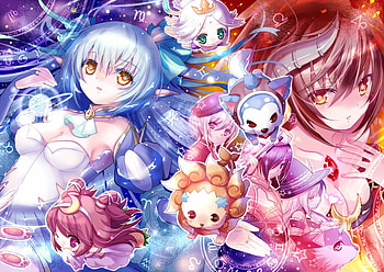 colorfull elfs, elfs, color, awesome, odd animals, red hair, blue hair HD wallpaper