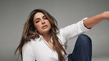 Priyanka Chopra, Girl, Women, Model, White, Shirt, Blue, Jeans, White, Background, hoot Girls HD wallpaper
