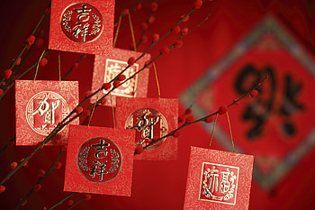 Chinese New Year, Red decoration, resolution HD wallpaper