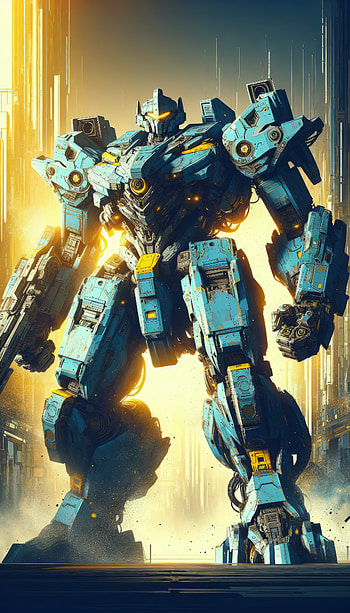 Futuristic Mecha Warrior, mecha, Sci Fi, futuristic, blue HD phone wallpaper