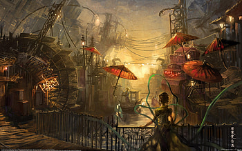 This reminds me of Nazo no Kanojo X, creepy anime, weird anime, cant think of a fourth, broken city HD wallpaper