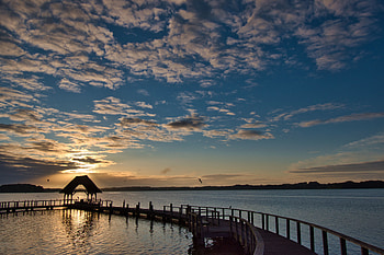 Nature, Water, Sky, Sea, Clouds, Pier HD wallpaper